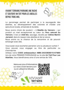 parrainage abeilles - viviant terrains - flyer